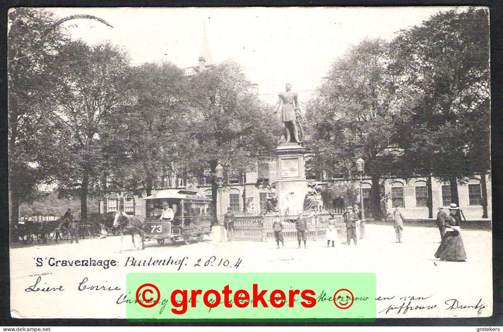 ‘s-GRAVENHAGE Buitenhof Met Paardentram 1904 - Den Haag ('s-Gravenhage)