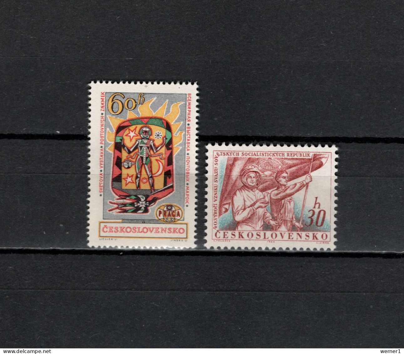 Czechoslovakia 1962 Space, Praga '62, October Revolution 2 Stamps MNH - Europa