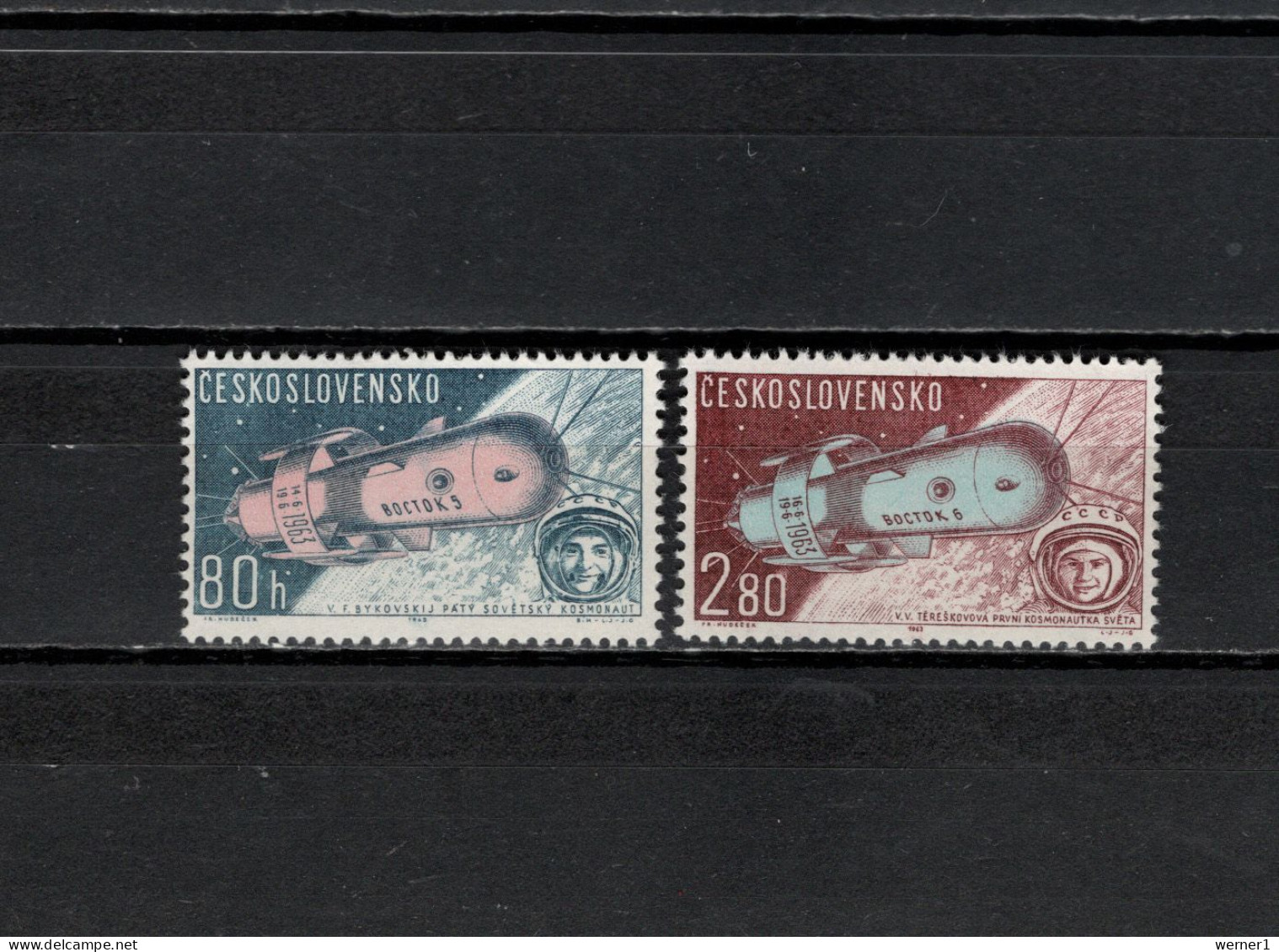 Czechoslovakia 1963 Space, Vostok 5 And 6, Set Of 2 MNH - Europe