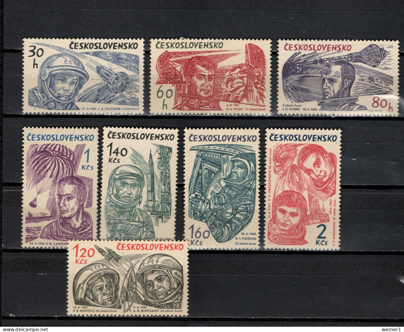 Czechoslovakia 1964 Space, Spacemen Set Of 8 MNH - Europe