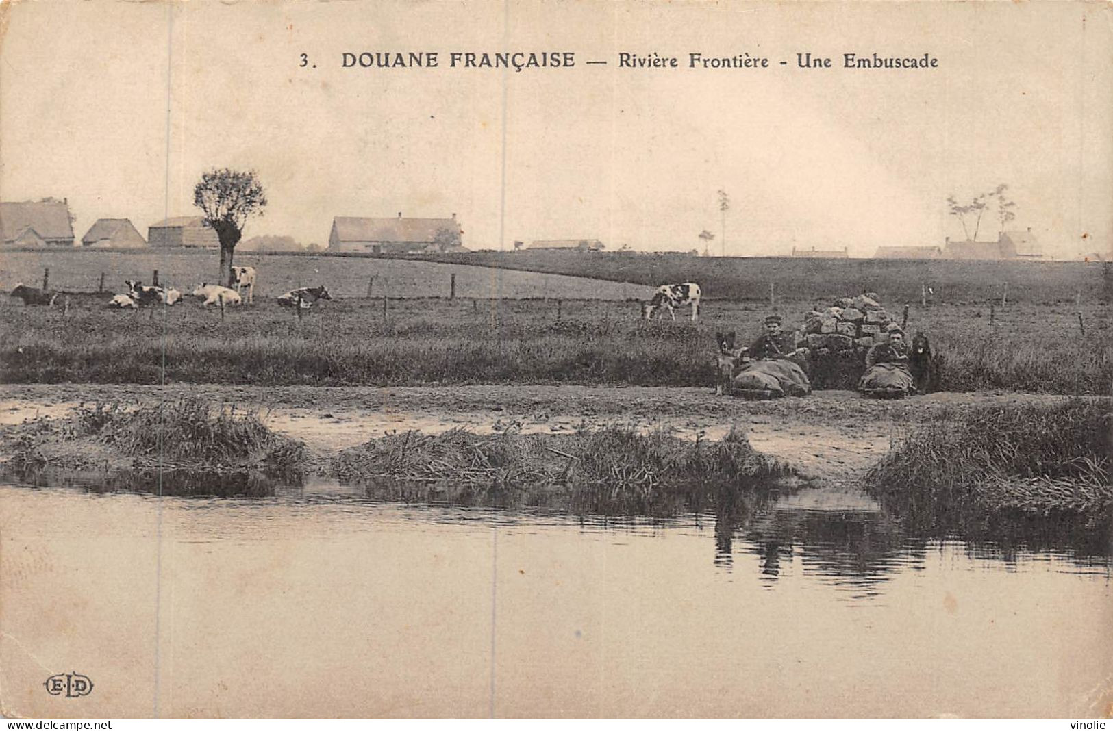 24-4802 : DOUANE. FRONTIERE. CONTREBANDIER. RIVIERE FRONTALIERE. UNE EMBUSCADE - Aduana