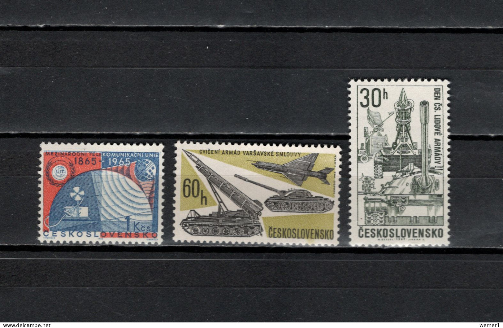 Czechoslovakia 1965/1967 Space, ITU Centenary, Army 3 Stamps MNH - Europe
