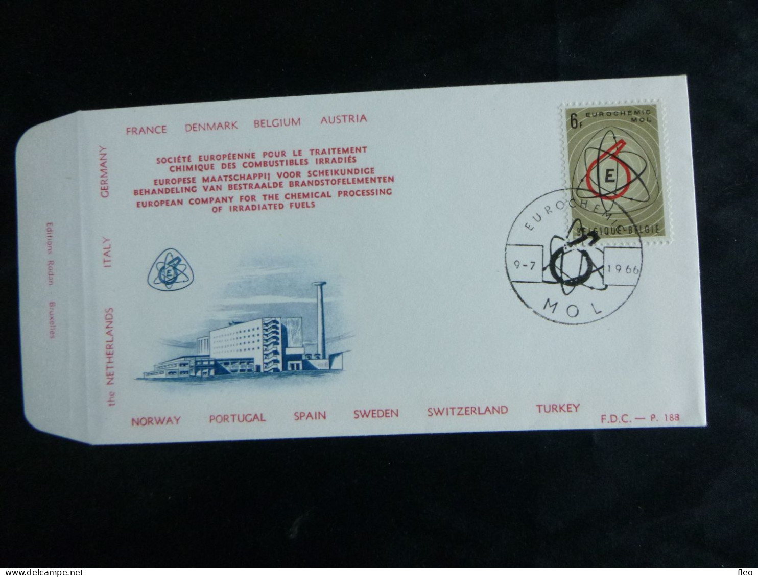 BELG.1966 1383 FDC : " Eurochemic Mol " - 1961-1970