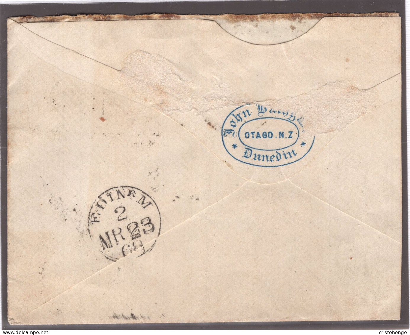 New Zealand 1867 10d Rate FFQ Chalon Cover Via Marseilles To Scotland - Brieven En Documenten