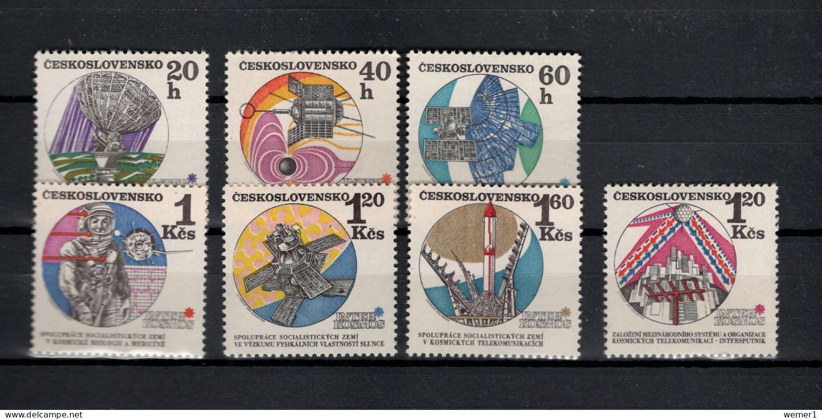 Czechoslovakia 1970/1971 Space, Intercosmos Set Of 6 + 1 Single Stamp MNH - Europe