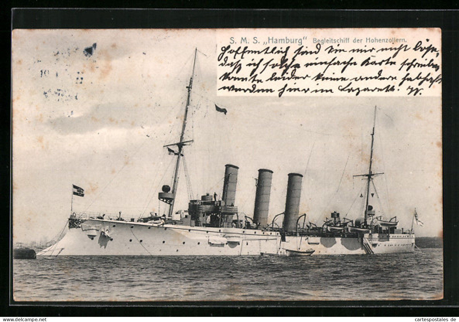 AK Kriegsschiff SMS Hamburg, Begleitschiff Der Hohenzollern  - Guerra