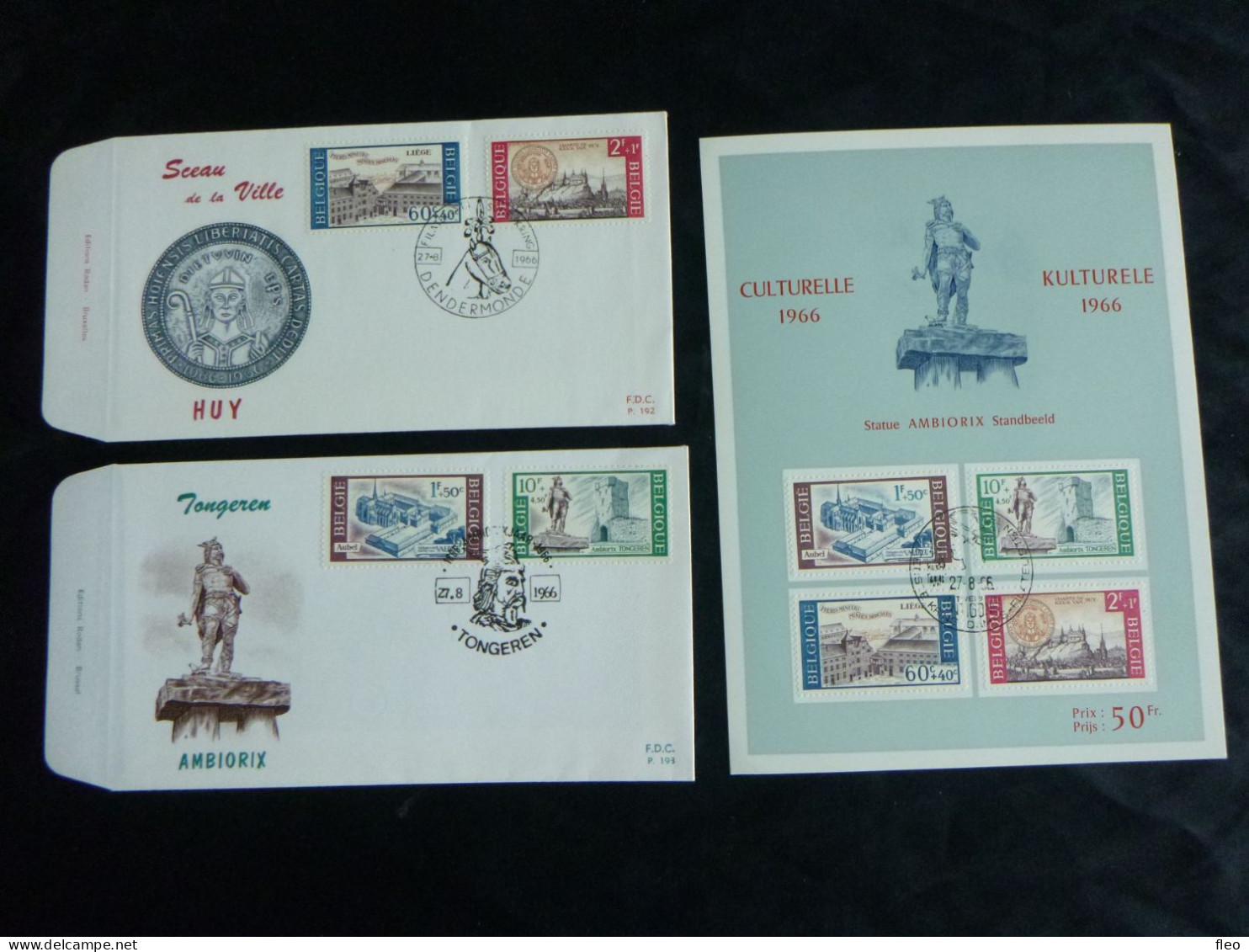 1966 1385/1388 FDC & Philatelic Card : Culturelle - 1961-1970