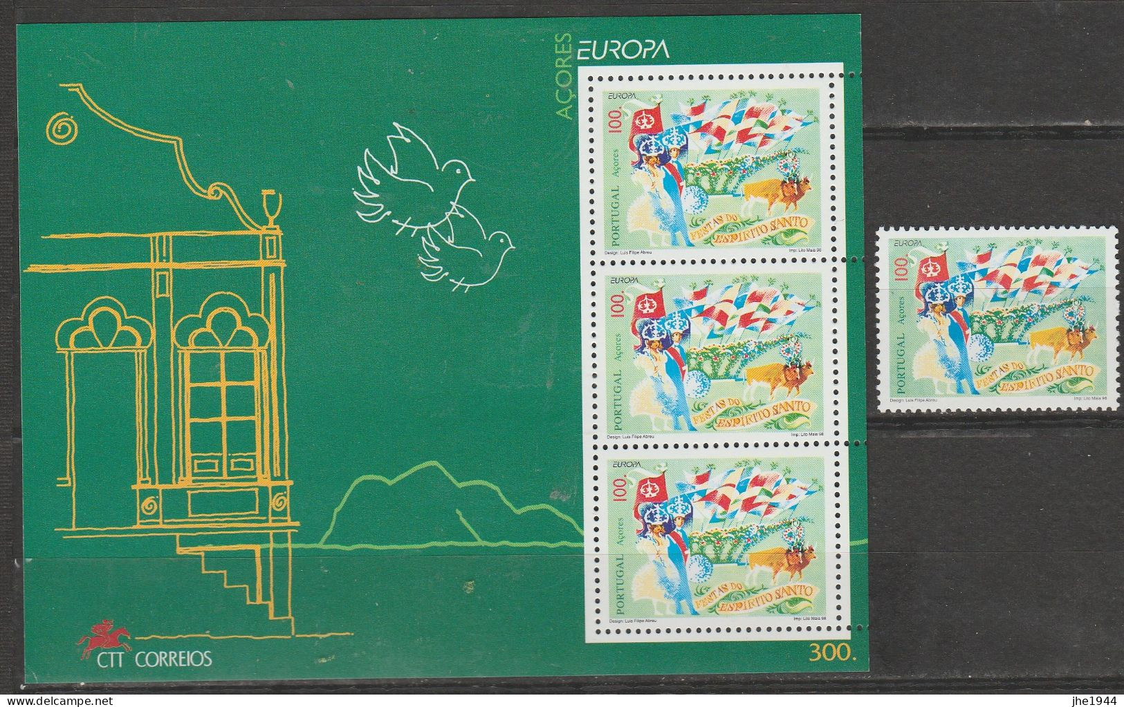 Açores Europa 1998 N° 457 Et BF N° 18 ** Festivals Nationaux - 1998