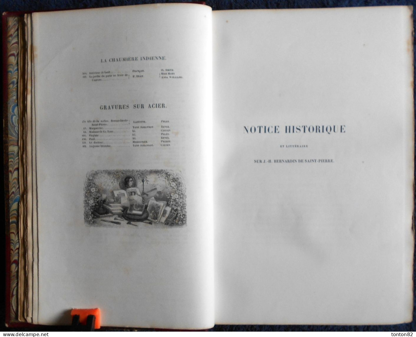 J.H. Bernardin De Saint-Pierre - Paul et Virginie - et : La chaumière Indienne - L. Curmer, éditeur - ( 1838 ) .