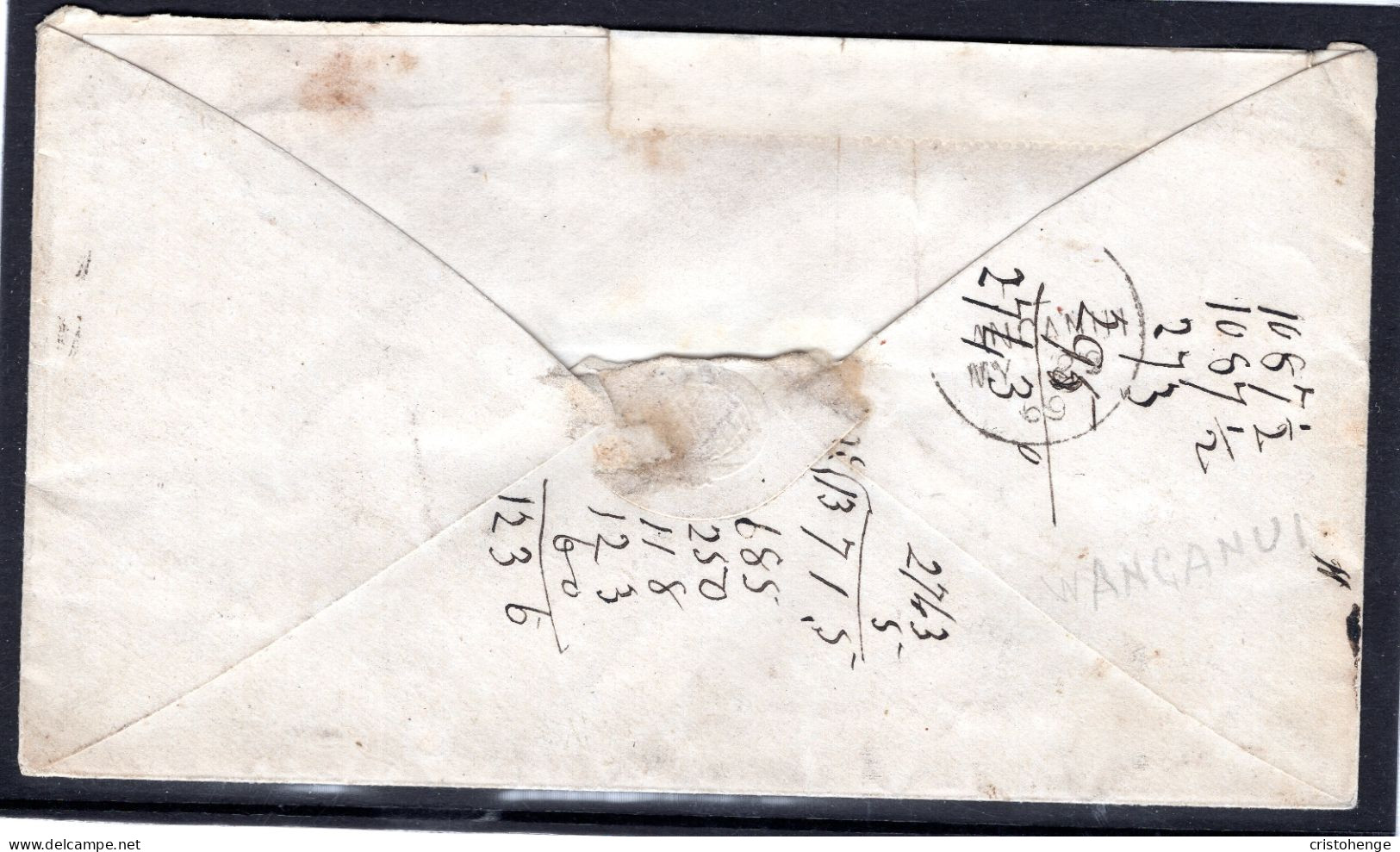 New Zealand 1869 1d Drop Rate FFQ Chalon Cover Sent Within Wanganui - Brieven En Documenten