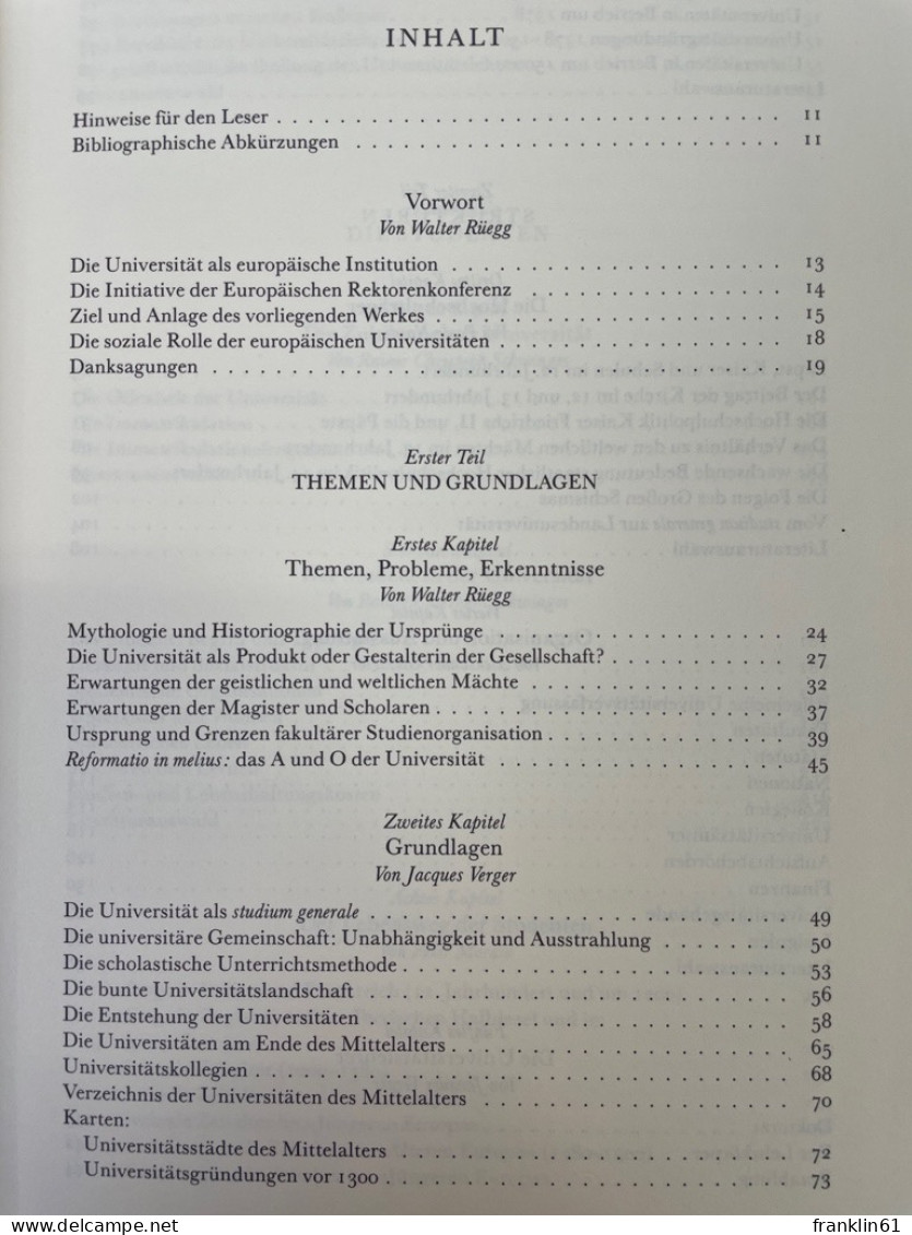 Geschichte Der Universität In Europa; Band 1., Mittelalter. - 4. Neuzeit (1789-1914)