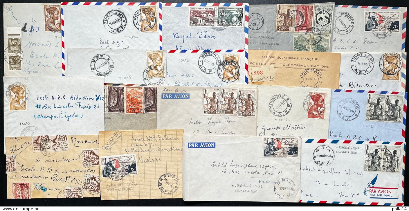 SP LOT DE 19 ENVELOPPES AEF DONT TCHAD OUBANGUI CHARI / LOT N° 497 - Briefe U. Dokumente