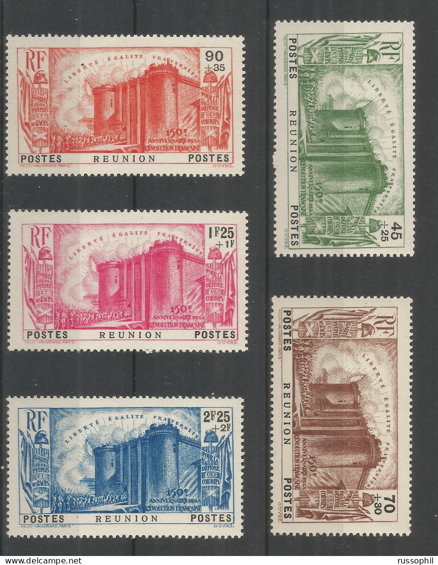 REUNION - REVOLUTION - Yv. #158 TO Yv. #162  (**/MNH) - 1939 - Nuevos