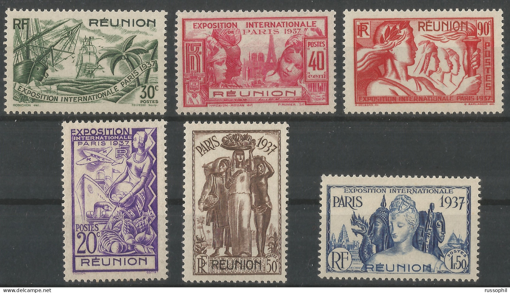 REUNION - PARIS 1937 INTERNATIONAL EXHIBITION - Yv. #149 TO Yv. #154  (**/MNH) - 1937 - Ongebruikt