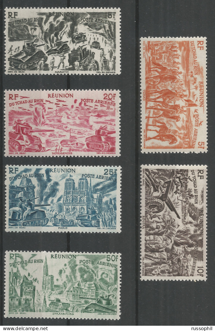 REUNION - FROM CHAD TO THE RHINE RIVER - Yv. #PA36 TO Yv. #PA41  (**/MNH) - 1946 - Nuovi