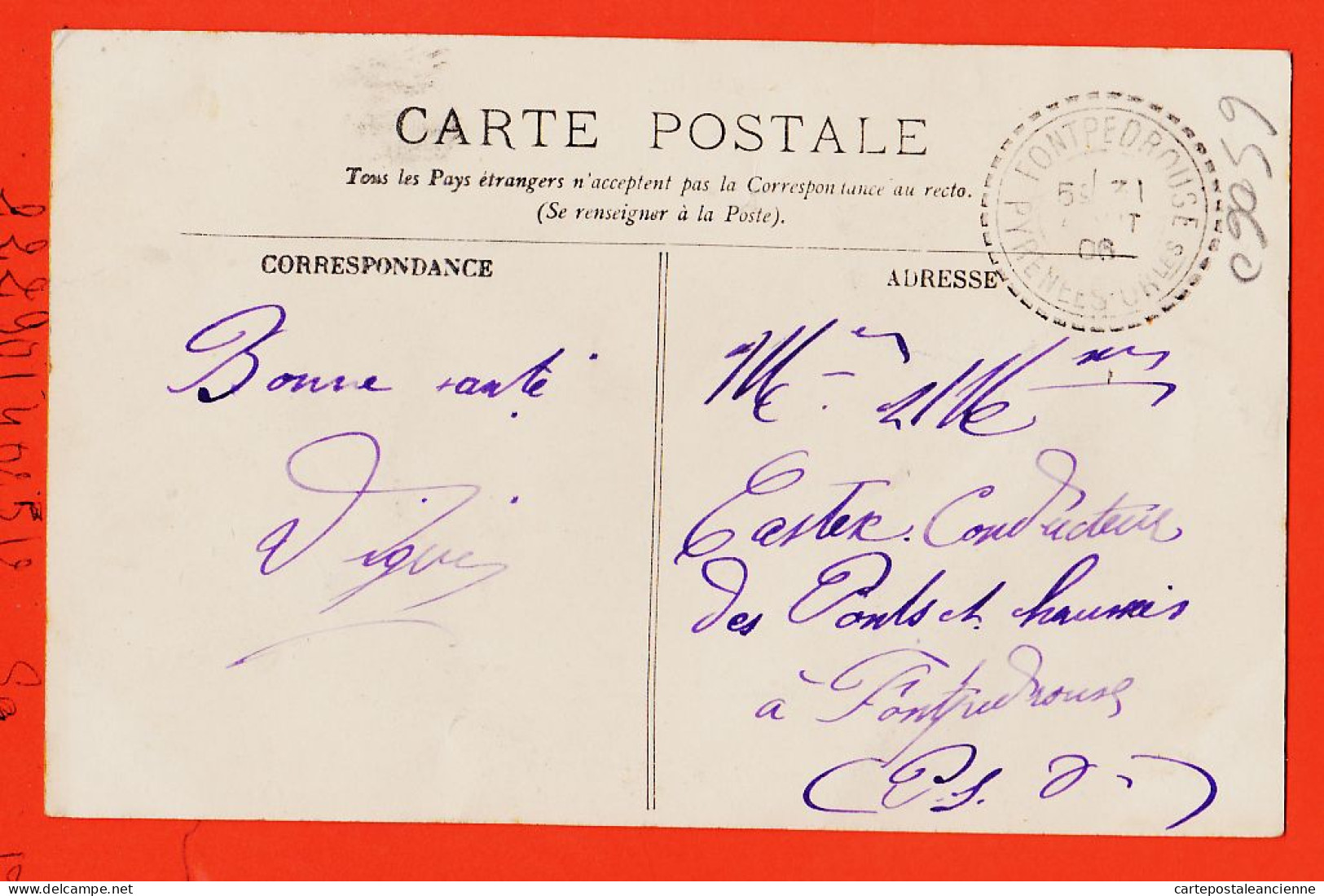 24954 / ⭐ (•◡•) BRAM 11-Aude ◉ Coiffeur Epicerie PEYRE Grand'Route Avenue Canal 1906 à CASTEX Fontpedrouse ◉ BREFFEIL  - Bram