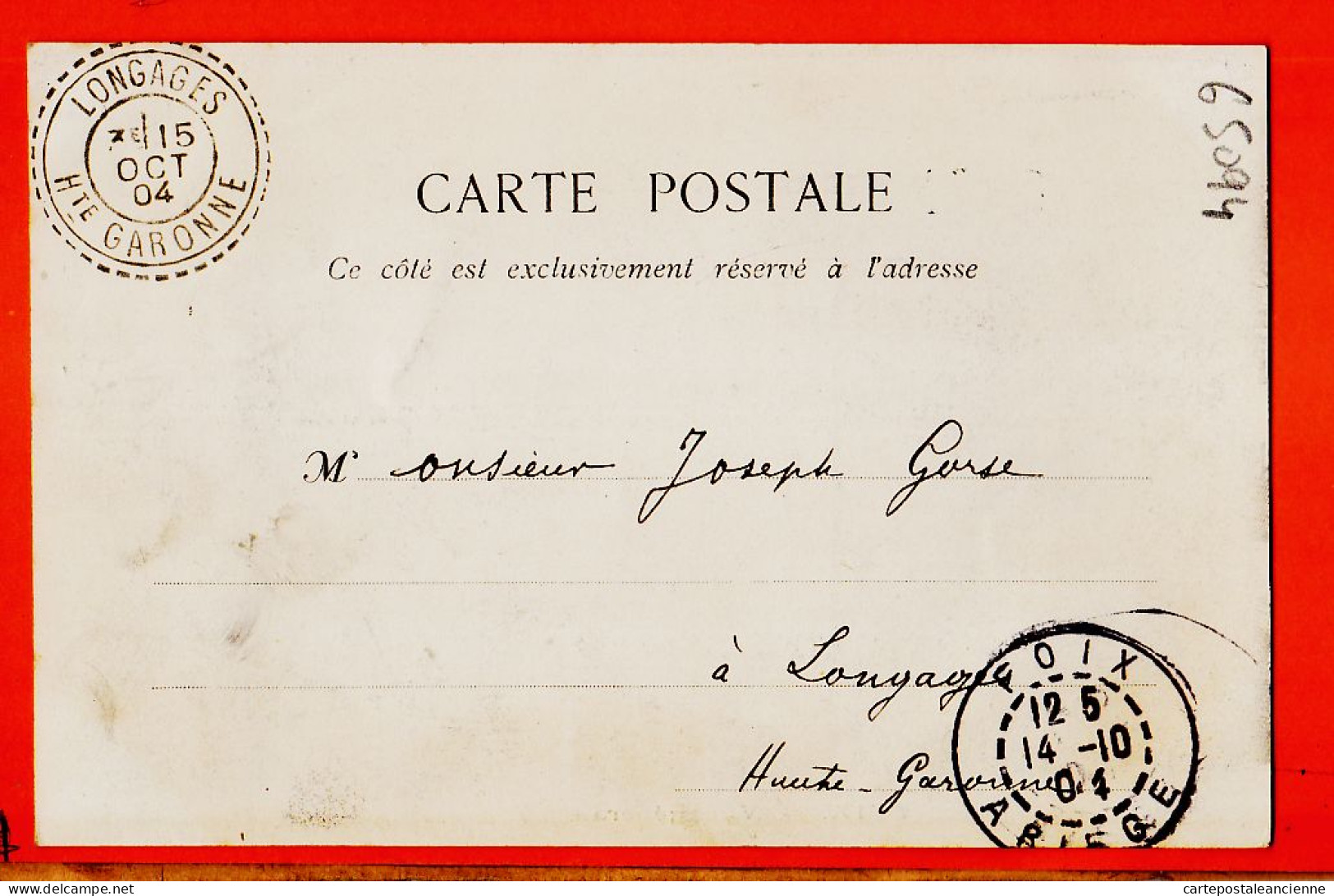 24989 / ⭐ FOIX 09-Ariège ◉ Vue Generale Ville ◉ Tampon Facteur-Boitier Perlé LONGAGES 1904 à Joseph GORCE  - Foix