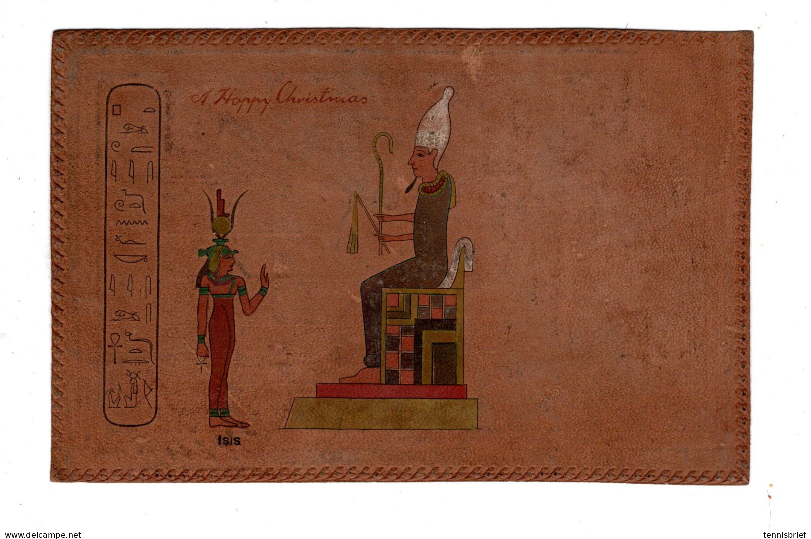 1907, 5 M. " CAIRO "  Clear On Scarce Leather Postcard To Germany , With Painted Picture !  #153 - 1866-1914 Khédivat D'Égypte