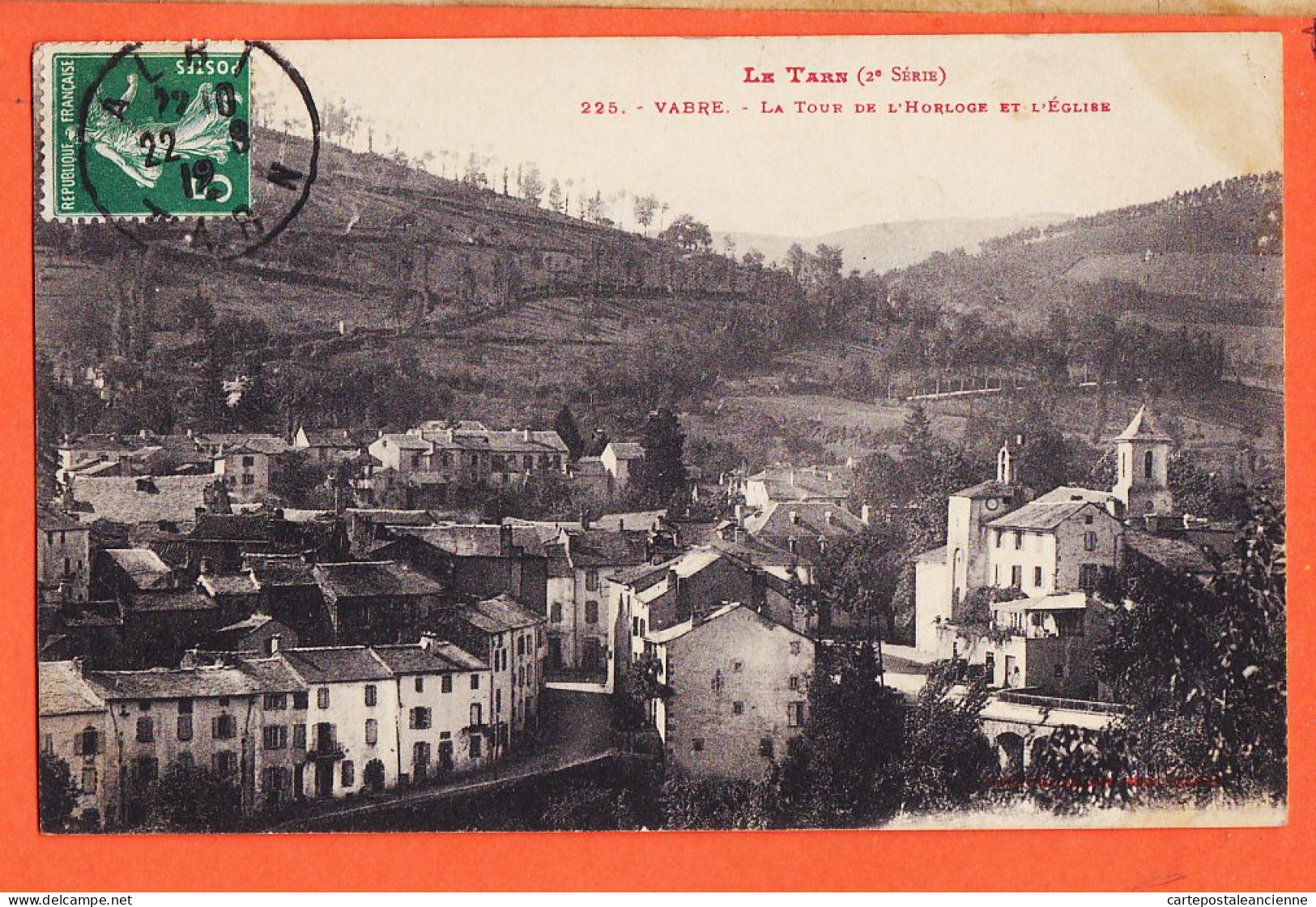 24854 / ⭐ LABOUCHE N° 225 ◉ VABRE 81-Tarn ◉ Tour Horloge Et Eglise Village 1912 à PEZET Rue Adrien Vilas Lisle-sur-Tarn - Vabre