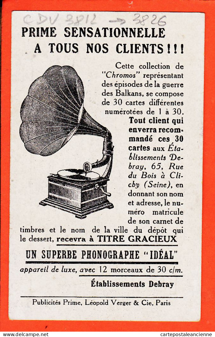 24819 /⭐ Chromo LEOPOLD-VERGER 11 ◉ General SAVOF Bulgarie Defense TCHATALDJA Guerre BALKANS ◉ Phonographe IDEAL DEBRAY - Otros & Sin Clasificación