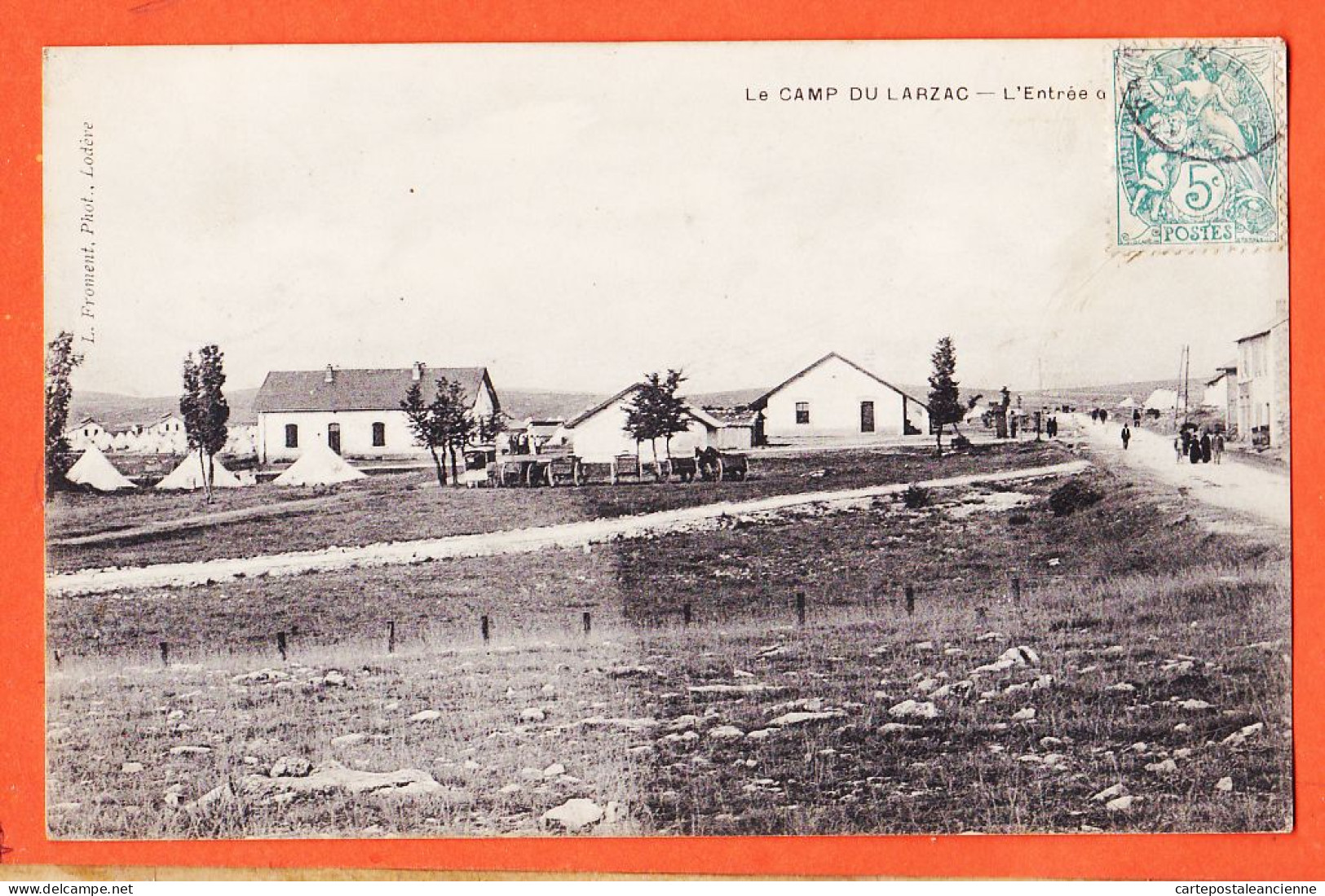 24738 / ⭐ Camp Du LARZAC 12-Aveyron ◉ L' Entrée Du Camp 1905 à CASTEX Fontpedrouse ◉ Photo FROMENT Lodeve  - La Cavalerie