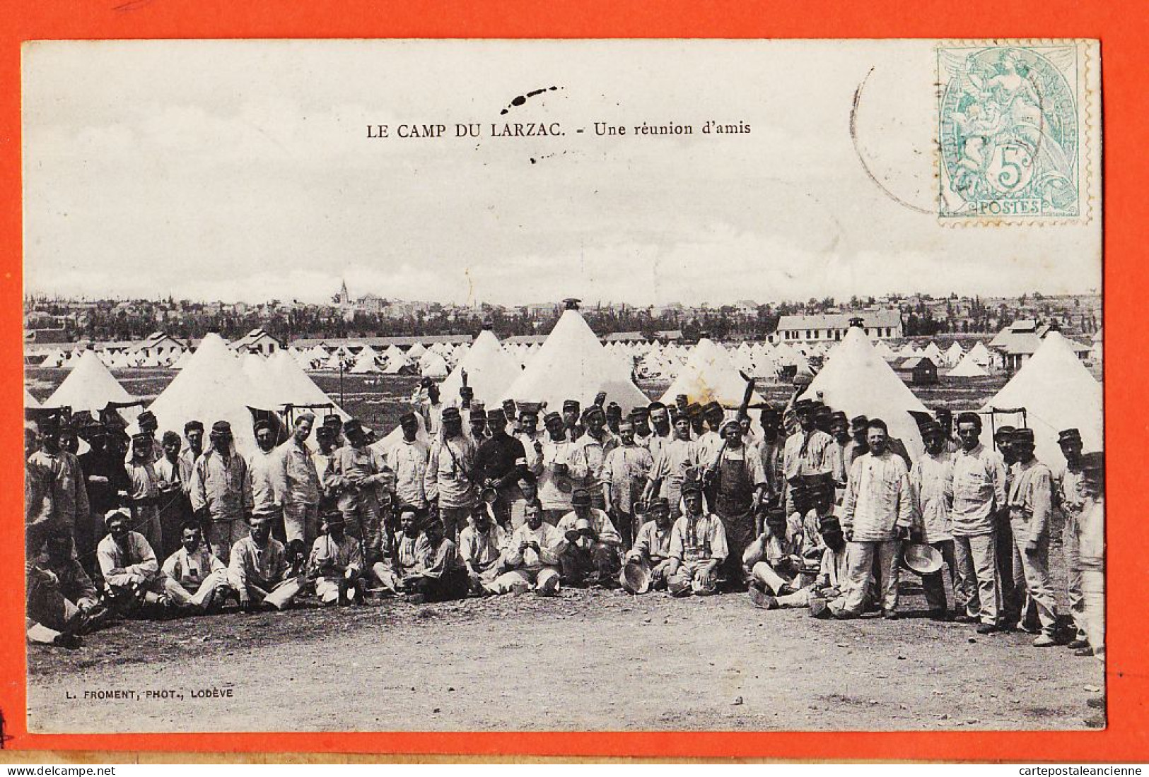 24728 / ♥️ Camp Du LARZAC 12-Aveyron ◉ Une Réunion D'amis 1905 à CASTEX Fontpedrouse ◉ Photo FROMENT Lodeve - La Cavalerie