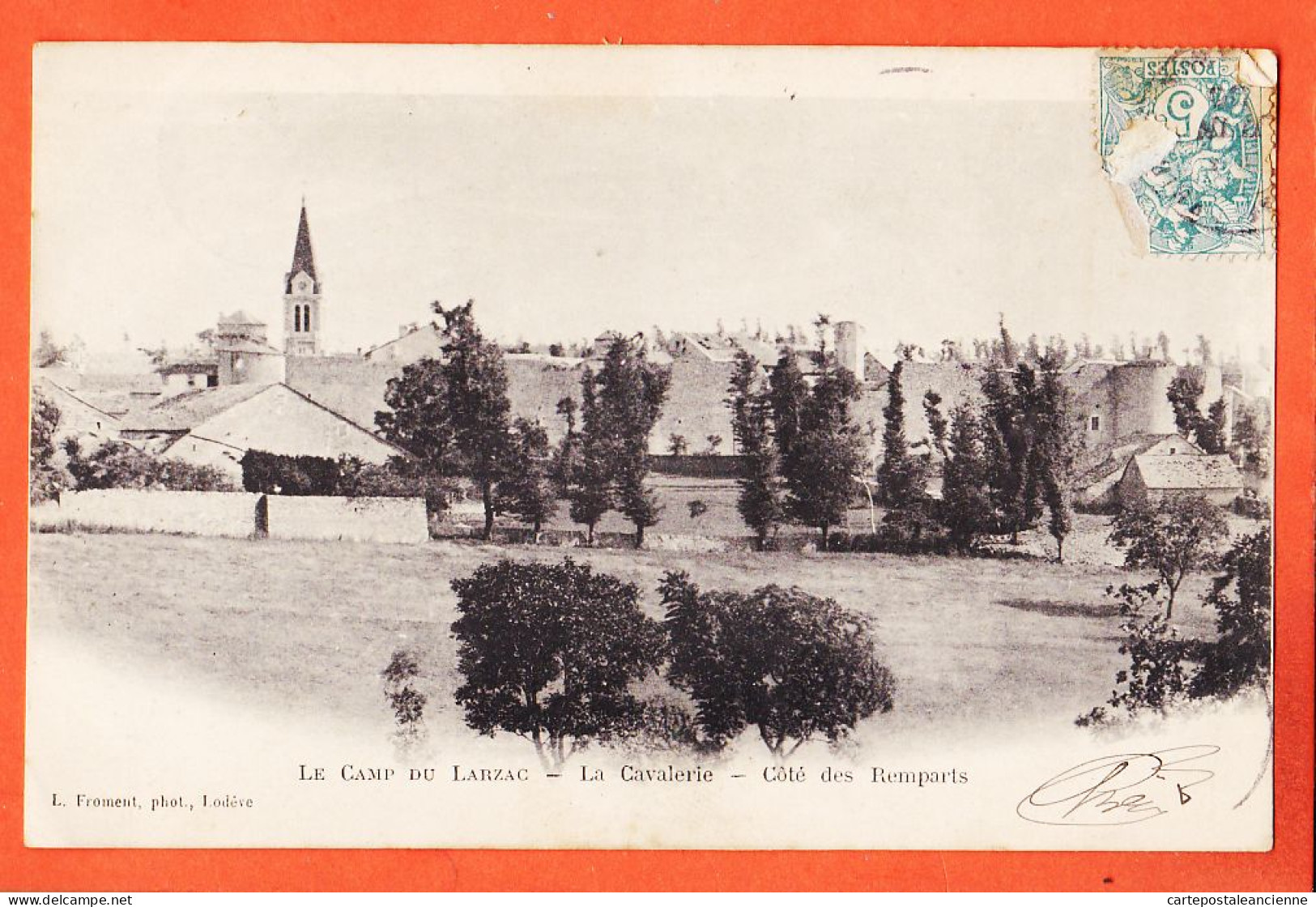 24729 / ⭐ LA CAVALERIE Camp LARZAC 12-Aveyron ◉ Coté Remparts 1905 à CASTEX Fontpedrouse ◉ Edition-Photo FROMENT Lodeve - La Cavalerie