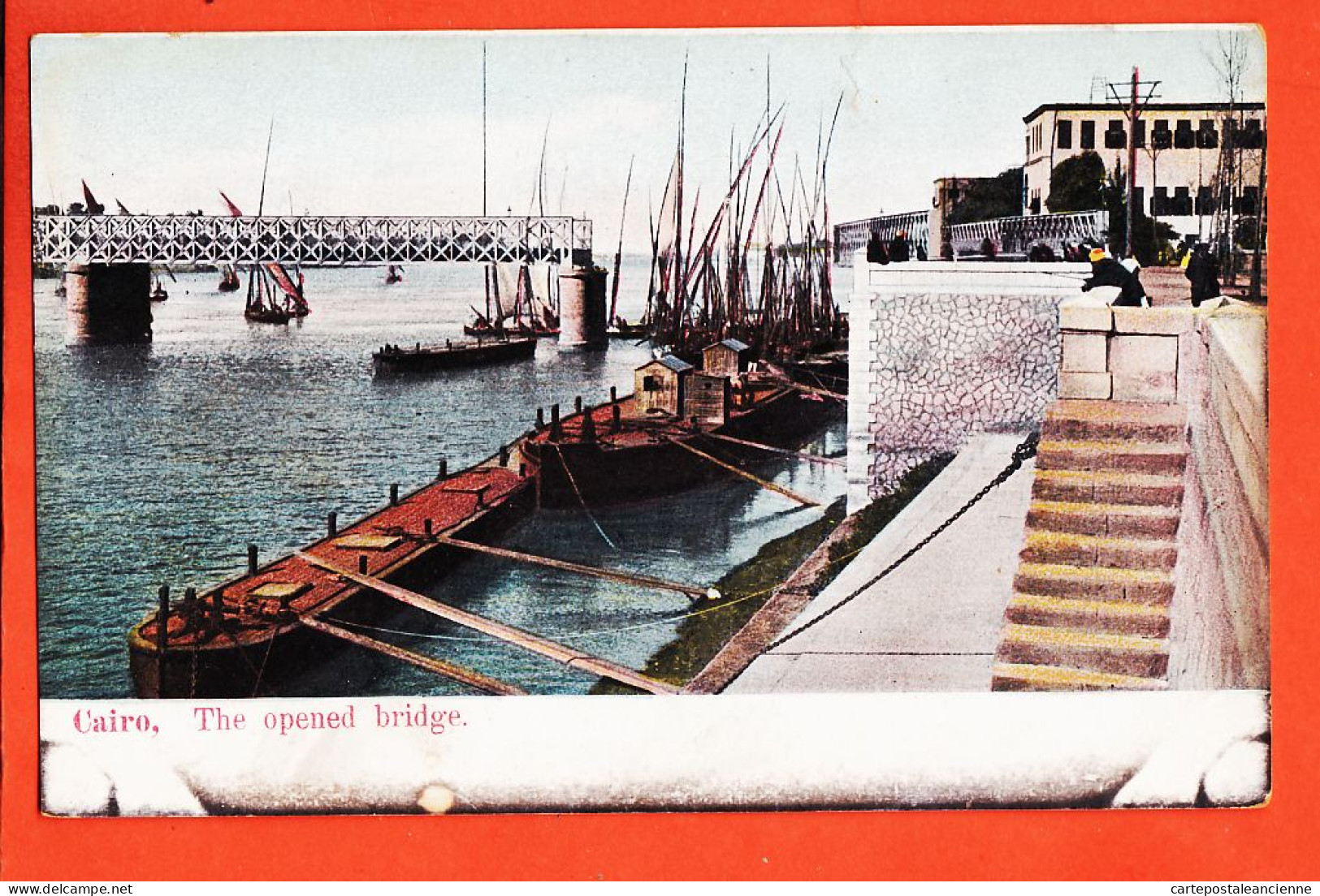 24696 / ⭐ CAIRO Egypt ◉  Lichtenstern & Harari N° 25 ◉ Opened Bridge ◉ LE CAIRE Egypte Pont Ouvert Nil 1905s - Cairo