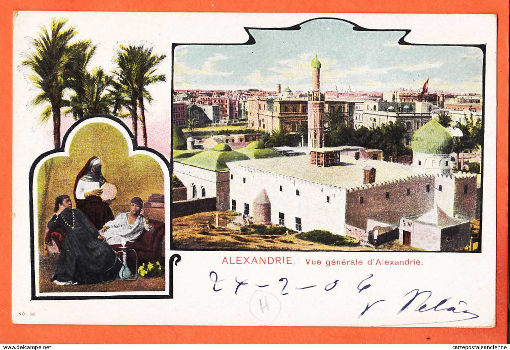 24659 / ⭐ ALEXANDRIE Egypte ◉ Vue Generale Bi-vues 1906 à Jacques FOURCADE Paris ◉ Alexandria Egypt Edition ? N° 58 - Alexandria