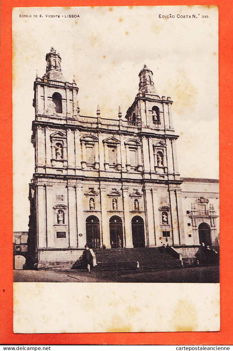 24596 / ⭐ LISBOA Portugal ◉ Egreja De Sao VICENTE ◉ LISBONNE Façade Eglise S. VINCENT De FORA 1900s ◉N° 345 Edicao COSTA - Lisboa