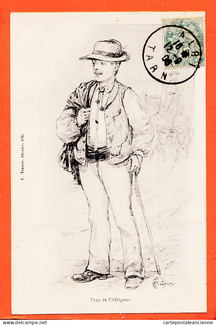24573 / ⭐ 81-ALBI  ◉ Charles LIOZU Type De L'Albigeois Jeune Homme 1906 à CLUZEL Rue Reflut Clichy ◉ Librairie TRANIER  - Albi