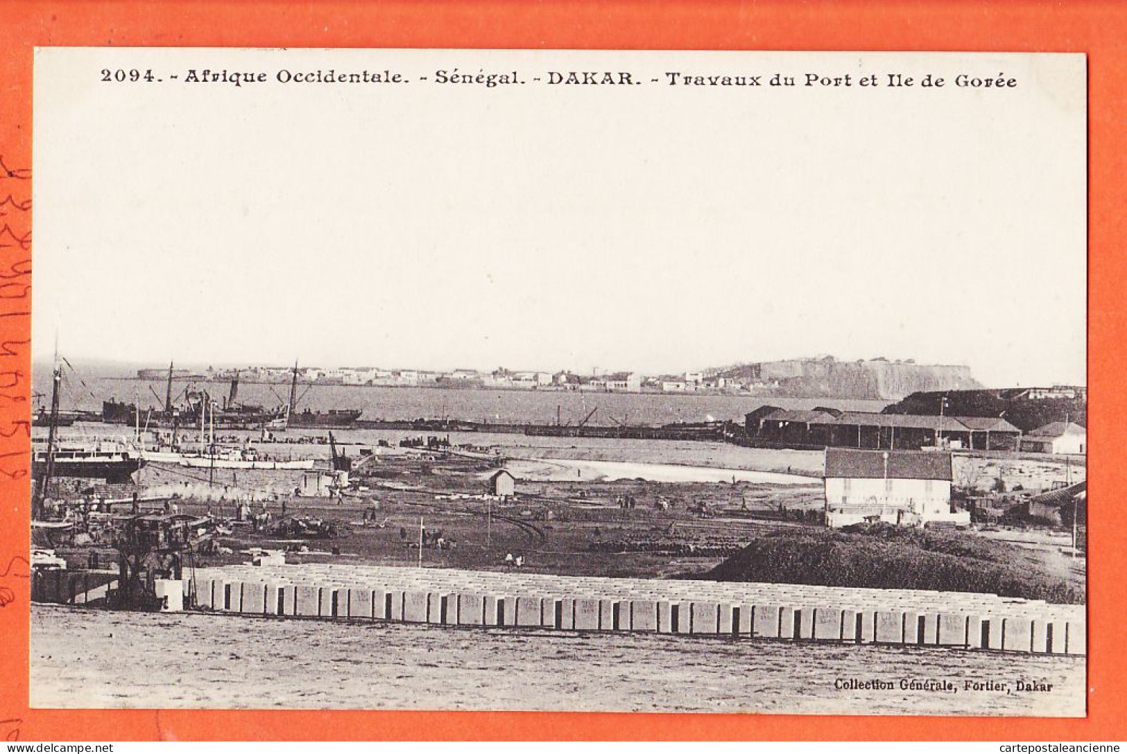 24515 / ⭐ DAKAR Senegal ◉ Travaux Du Port Et Ile De GOREE 1910s ◉ Collection Generale FORTIER 2094 Afrique Occidentale - Senegal