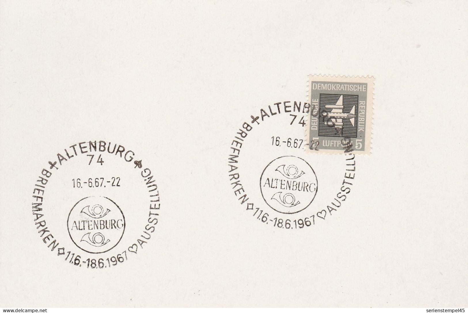 DDR Beleg Mit Sonderstempel Altenburg 1967 Briefmarken Ausstellung - Franking Machines (EMA)