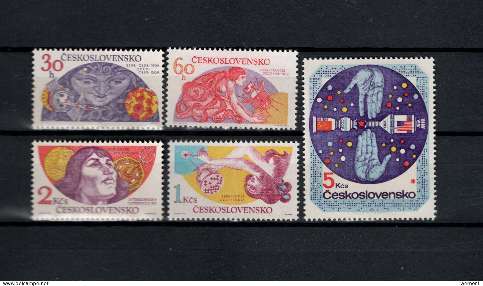 Czechoslovakia 1975 Space Research Set Of 5 MNH - Europe