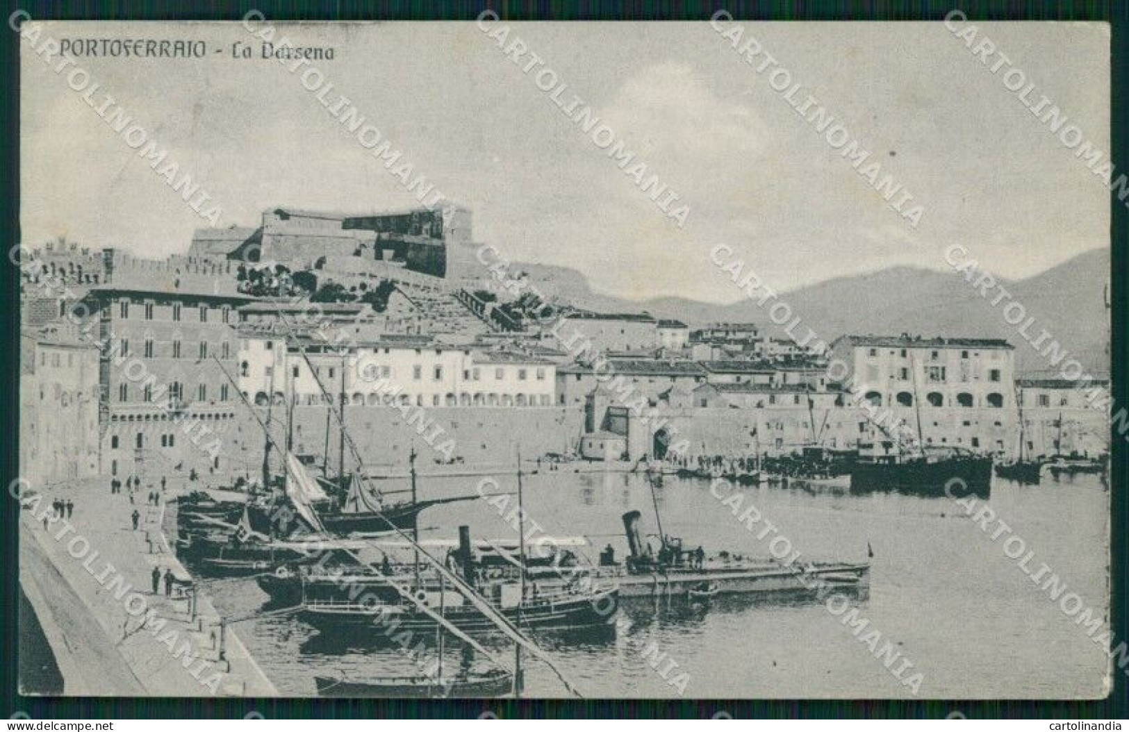 Livorno Portoferraio Darsena Barche PIEGHINA Cartolina VK1251 - Livorno