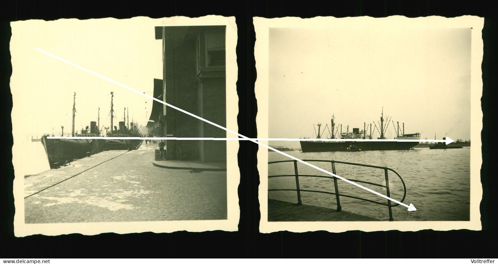 5x Orig. Foto 50er Jahre Ortspartie Fischereihafen Hafen Altona Schiffe Matrosen - Altona