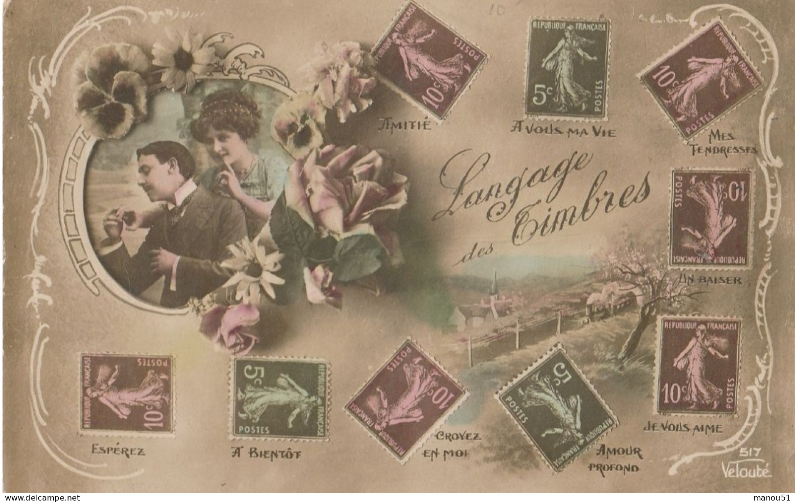 Le Langage Des Timbres - CPA N°2 - Postzegels (afbeeldingen)