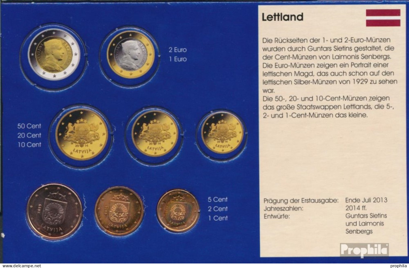 Lettland LET1- 3 Stgl./unzirkuliert Gemischte Jahrgänge Ab 2014 Kursmünze 1, 2 Und 5 Cent - Letonia