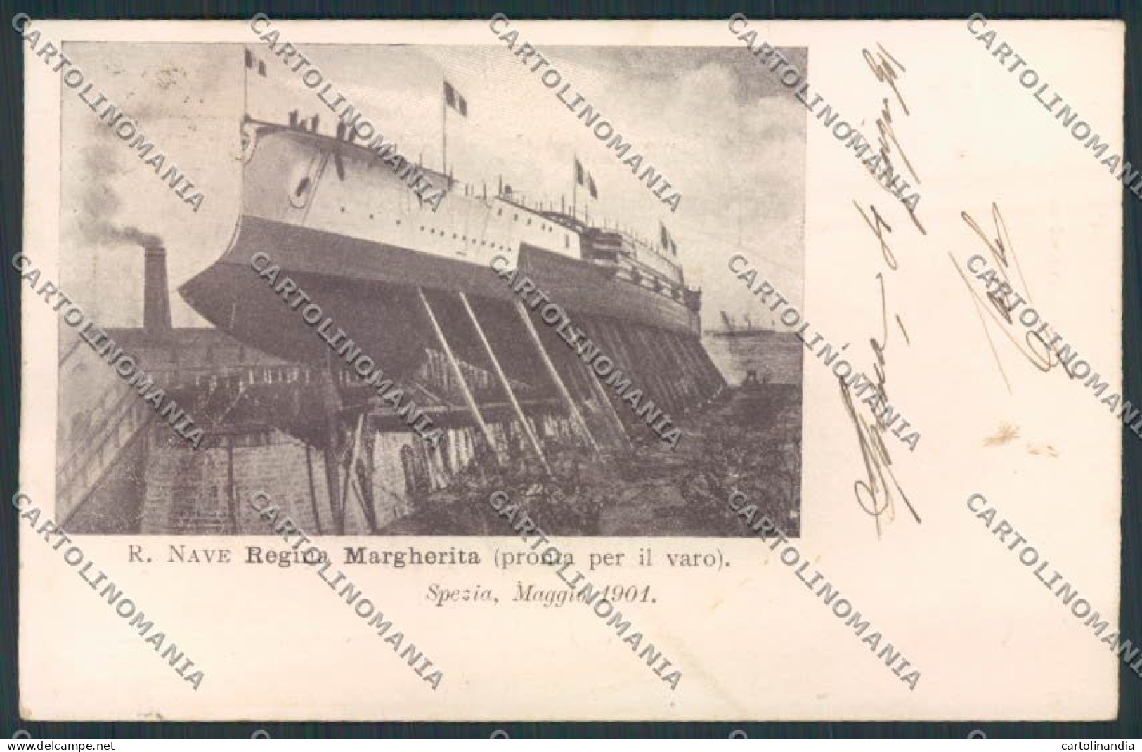 La Spezia Nave Regina Margherita Cartolina EE1057 - La Spezia