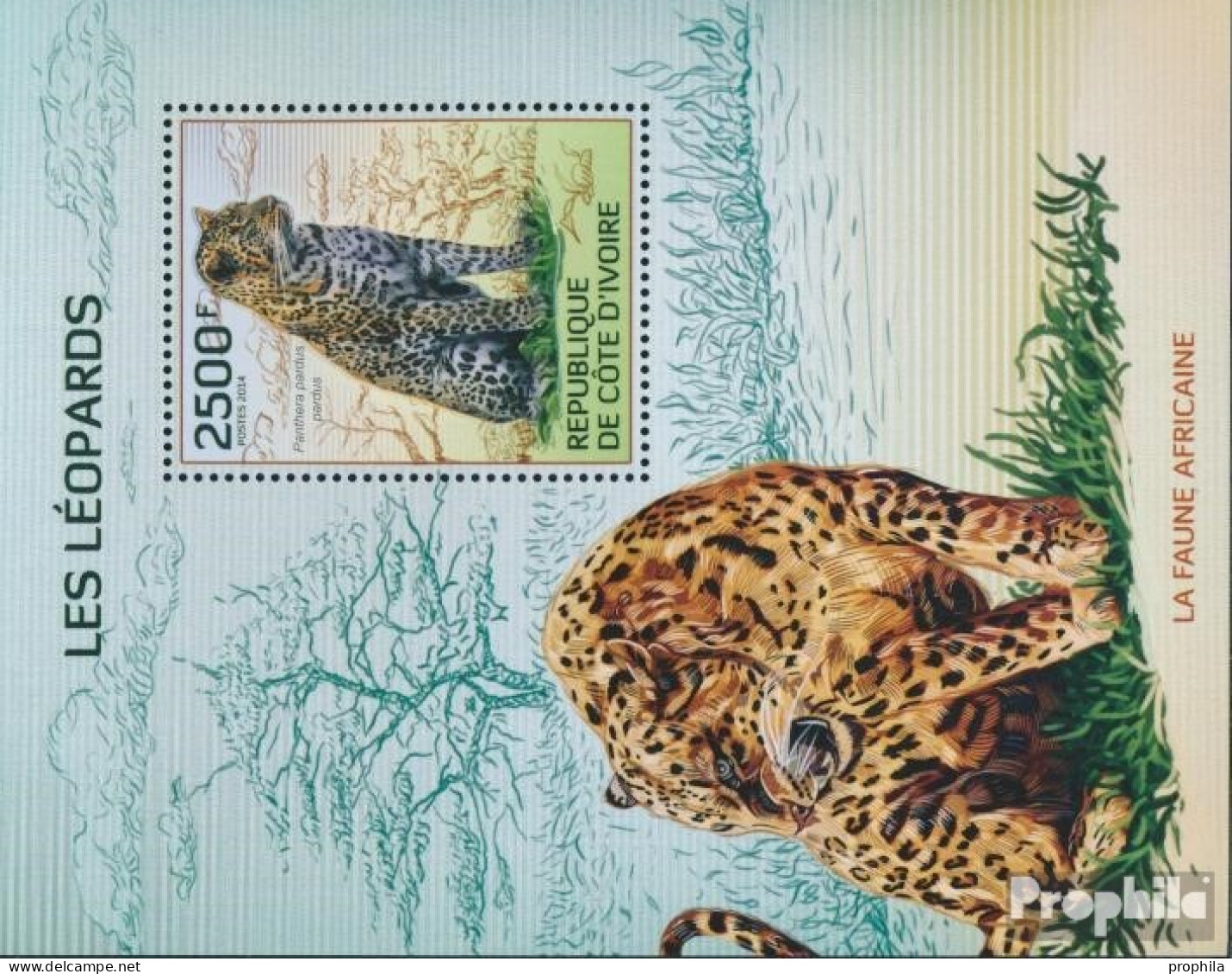 Elfenbeinküste Block207A (kompl.Ausg.) Postfrisch 2014 Nordafrikanischer Leopard - Côte D'Ivoire (1960-...)