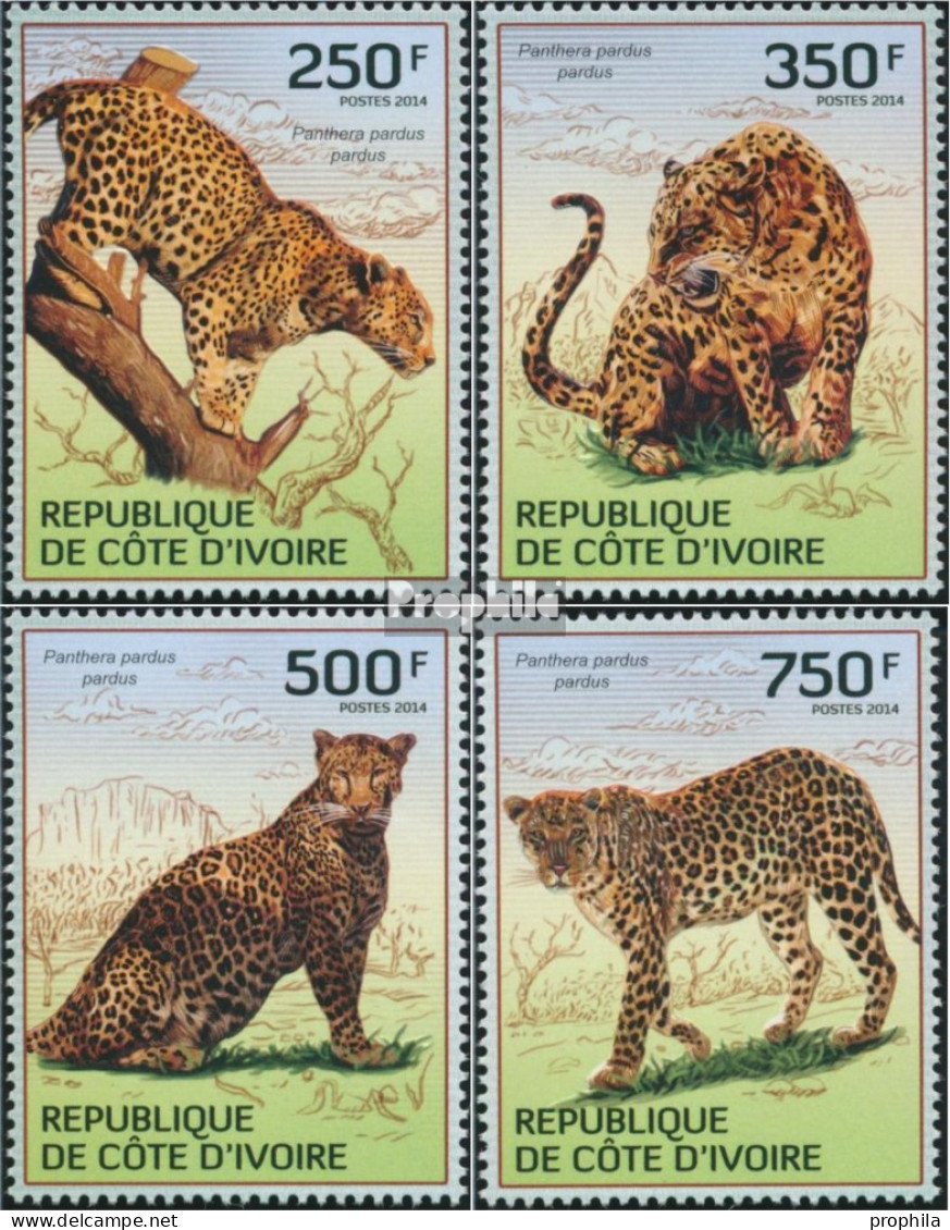 Elfenbeinküste 1594-1597 (kompl.Ausg.) Postfrisch 2014 Nordafrikanischer Leopard - Côte D'Ivoire (1960-...)