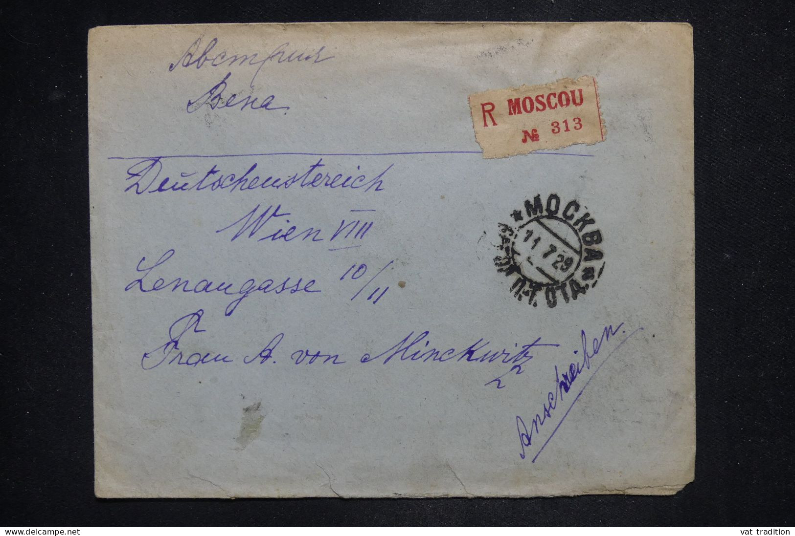 RUSSIE - Lettre Recommandée De Moscou > Vienne - 1929 - A 2848 - Briefe U. Dokumente