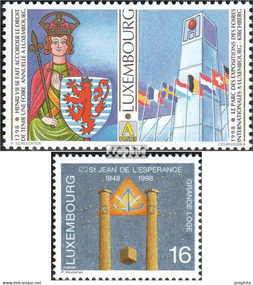 Luxemburg 1453,1459 (kompl.Ausg.) Postfrisch 1998 700 Jahre Messeprivileg, Freimaurer - Ungebraucht