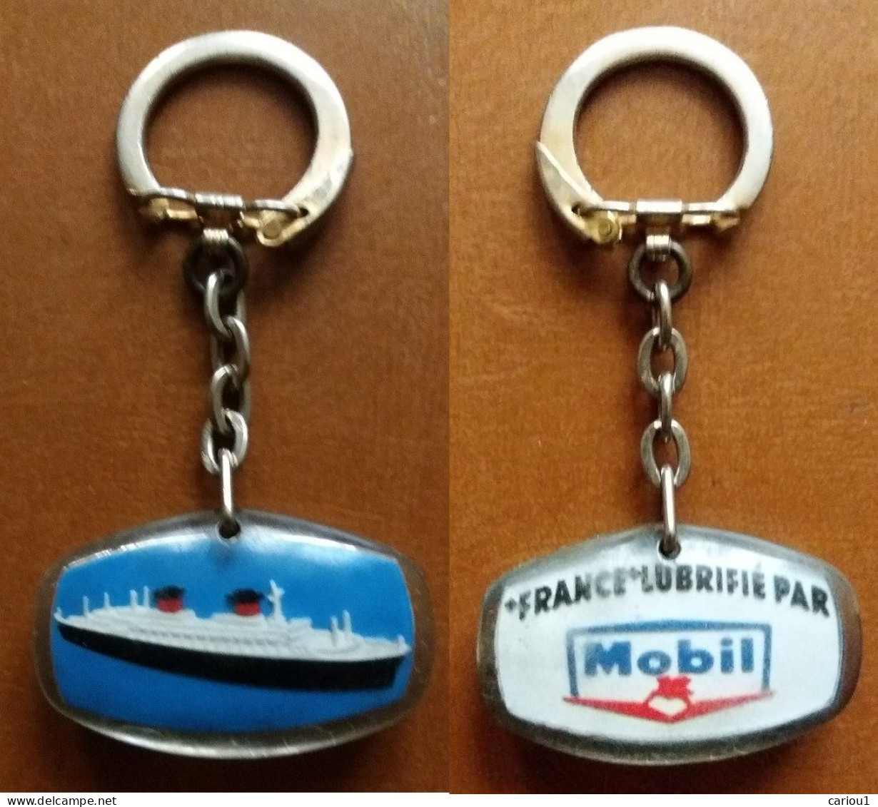 C1 Porte Cles PAQUEBOT FRANCE Lubrifie Par MOBIL PORT INCLUS France BATEAU - Portachiavi