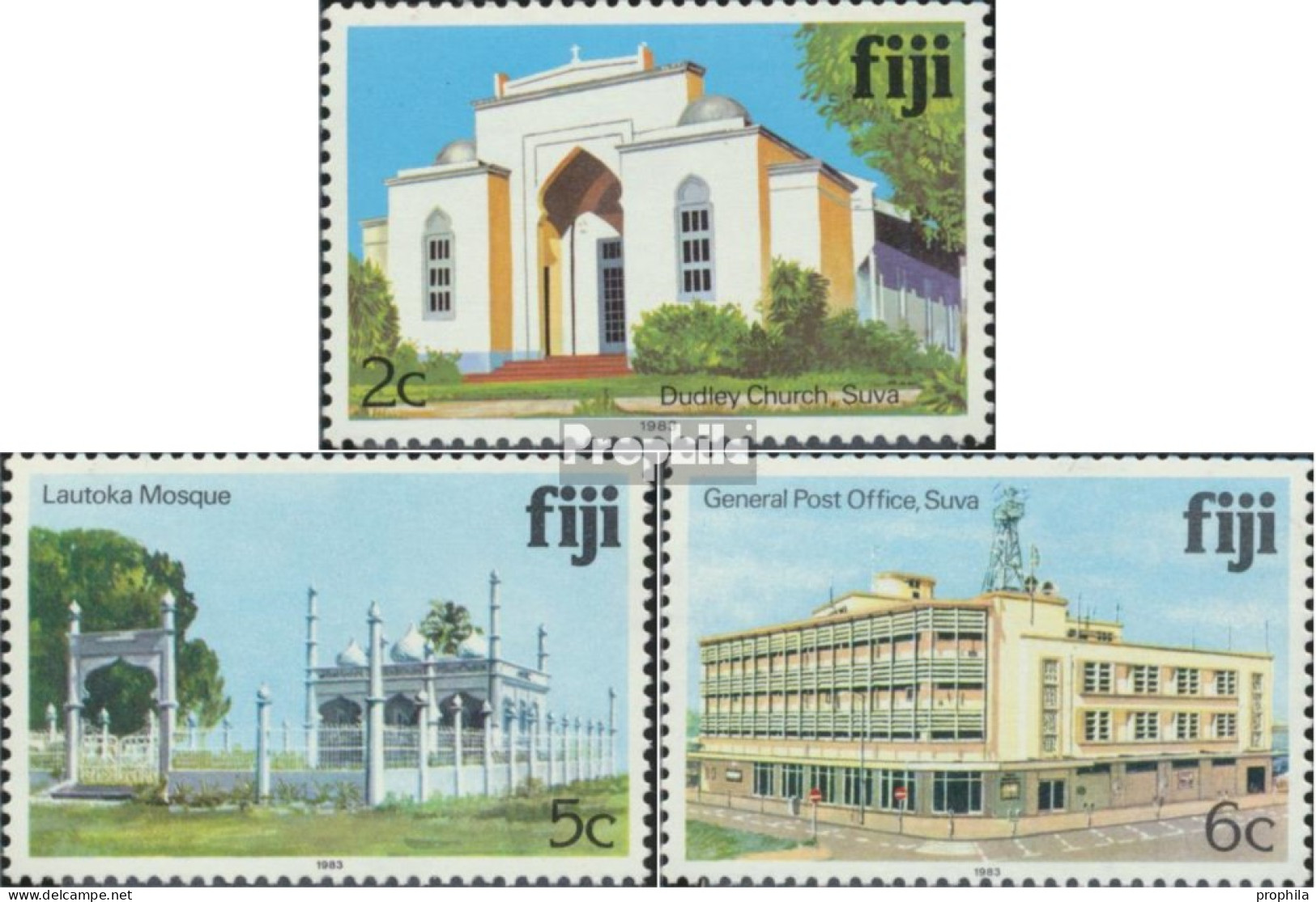 Fidschi-Inseln 400II,402II,403II (kompl.Ausg.) Mit Jahreszahl 1983 Postfrisch 1983 Sehenswürdigkeiten - Fidji (1970-...)