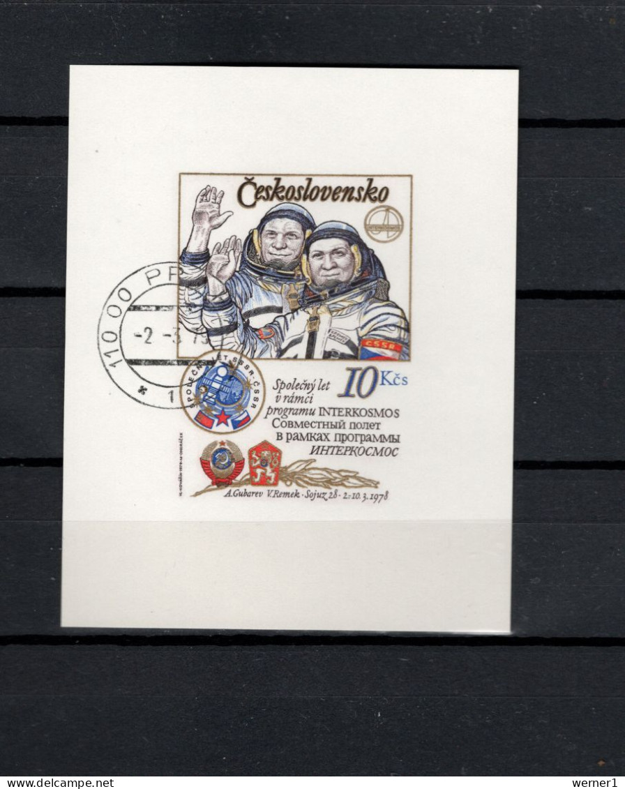 Czechoslovakia 1979 Space, Interkosmos S/s Imperf. Type I CTO - Europe