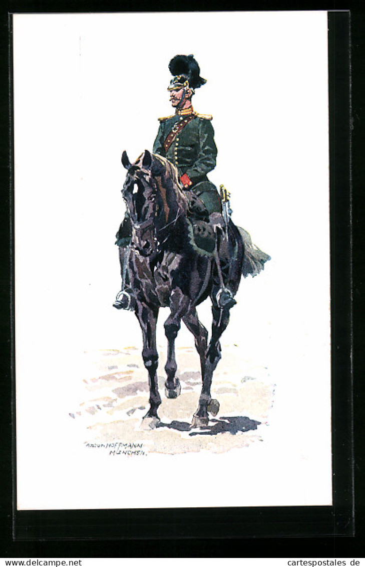 Künstler-AK Anton Hoffmann - München: Berittener Offizier Der K. B. Gendarmerie 1870  - Hoffmann, Anton - Munich