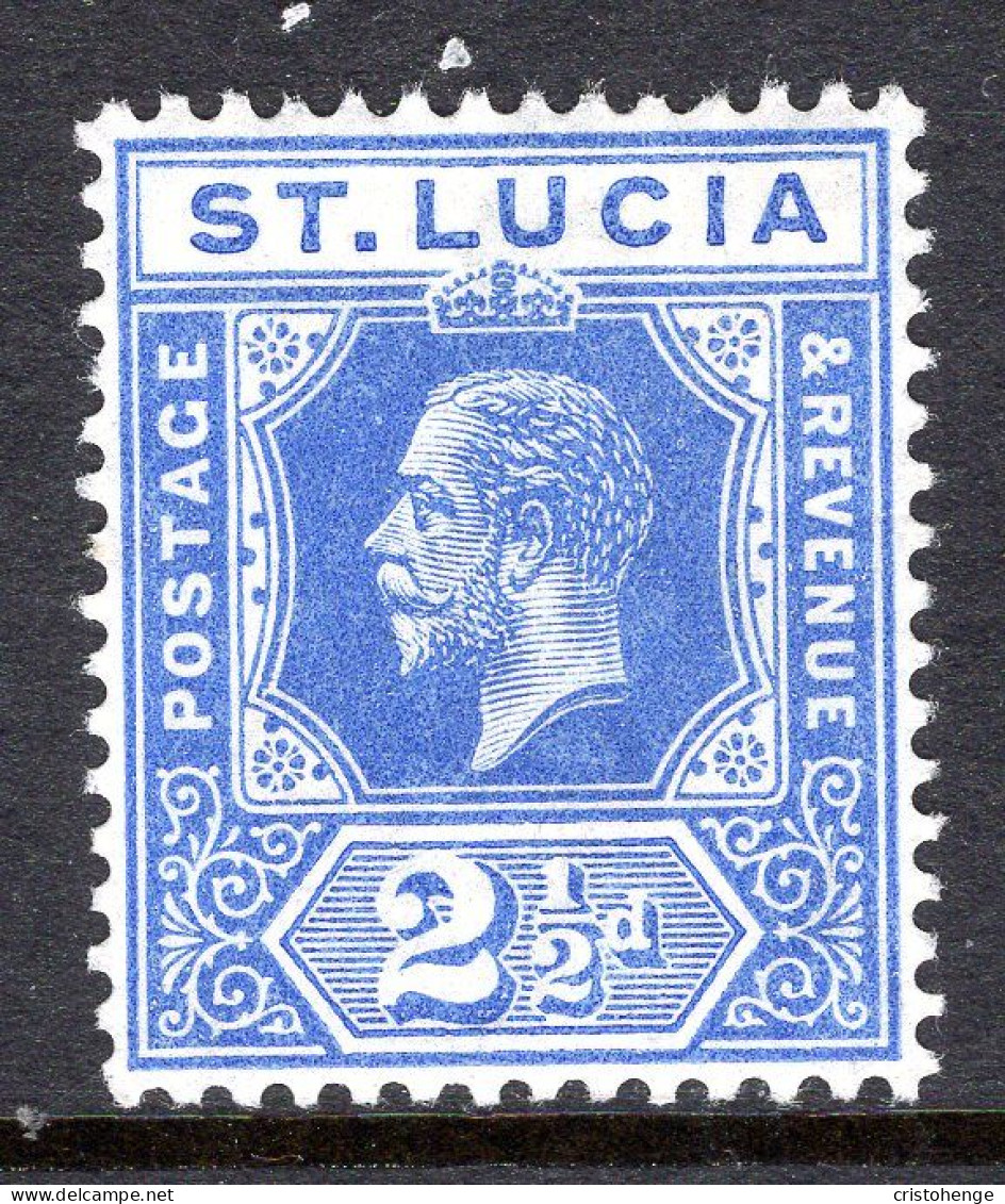 St Lucia 1912-21 KGV - Wmk. Multiple Crown CA - 2½d Ultramarine HM (SG 81) - Ste Lucie (...-1978)