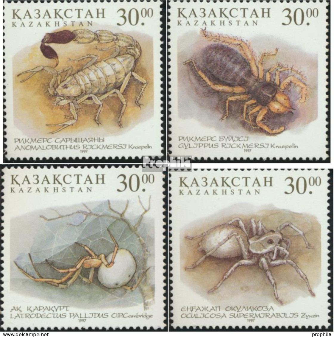 Kasachstan 192-195 (kompl.Ausg.) Postfrisch 1997 Spinnentiere - Kazakhstan