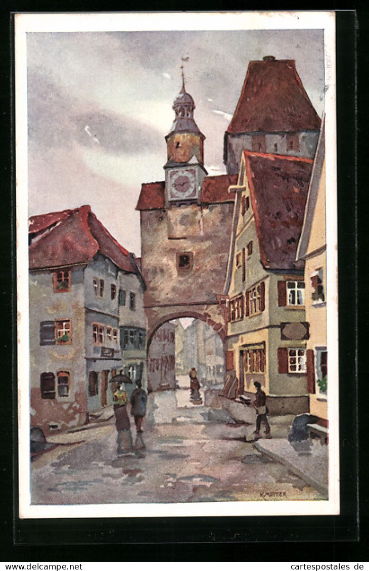 Künstler-AK Karl Mutter: Rothenburg O. T., Roederbogen  - Mutter, K.